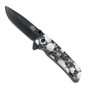 Master USA Grey Skull Assist Knife, Black Plain Blade