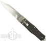Microtech Carbon Fiber OSS Cobra Knife, Auto Lever Lock, Bowie Stonewash Blade, 137-10