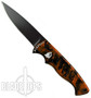 Piranha Orange Pocket Auto Knife, 154CM Black Blade