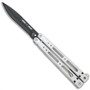 Bear OPS B-400-B Grey Bear Song IV Balisong Butterfly Knife, 1095 Carbon Black Blade