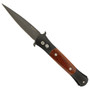 Pro-Tech The Don Automatic Knife, Black Handle With Cocobolo Inlay, Black  Blade, 1707C