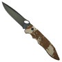 Piranha Desert Camo Predator Auto Knife, CPM-S30V Black Blade