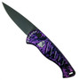 Piranha Plum Fingerling Auto Knife, 154CM Black Blade