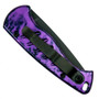 Piranha Plum Fingerling Auto Knife, 154CM Black Blade