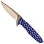 Gerber 30-001354 Blue One-Flip Flipper Knife, Gold Blade