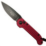 Microtech 135-1RD Red LUDT Auto Knife, Black Blade FRONT VIEW