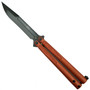 Microtech 173-1DLCOR Orange Tachyon III Balisong Butterfly Knife, DLC Black Blade