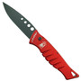 Piranha Red Amazon Auto Knife, 154CM Black Blade