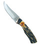 Bear & Son 542 Genuine India Stag Bone Caper, Leather Sheath