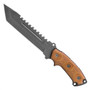 TOPS SE107D-DC Tan/Black Steel Eagle Delta Class Micarta Tanto Fixed Blade Knife, 1095 Carbon Acid Rain Blade FRONT VIEW