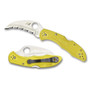 Spyderco C106SYL2 Yellow Tasman Salt 2 Hawkbill Folder Knife, H-1 Satin SpyderEdge Blade