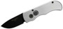 Pro-Tech Runt, Black Plain Blade, Silver Handle