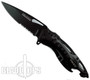TacForce Police Spring Assisted Knife, Black Combo Blade