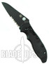 Spyderco Embassy Auto Knife, Tactical Black Blade, Part Serrated, C121BKPS