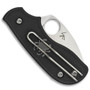 Spyderco Squeak SLIPIT Folder Knife, Plain Edge, Black FRN Handle, C154PBK REAR VIEW
