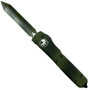 Microtech 223-1GC Green Camo Contoured Ultratech Spartan OTF Auto Knife, Green Camo Blade