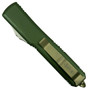 Microtech 123-13OD OD Green Contoured Ultratech T/E OTF Auto Knife, Bronze Blade REAR VIEW