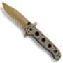 CRKT M16-14DSFG Desert Tan Large Special Forces G-10 Tanto Flipper Knife, Tan Combo Blade