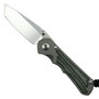 Chris Reeve SIN-1044 Small Inkosi Tanto Titanium Folder Knife, Black Canvas Micarta, CPM-S45VN Stonewash Blade
