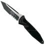 Microtech Tactical Socom Elite Tanto Auto Knife, Black Combo Blade FRONT VIEW