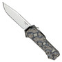 Hogue Knives Compound Dark Earth G-Mascus G-10 OTF Auto Knife, Tumbled Blade FRONT VIEW