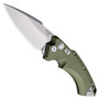 Hogue Knives OD Green EX-A05 3.5" Spear Point Auto Knife, Tumbled Blade FRONT VIEW