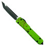 Microtech Zombie Ultratech Tanto OTF Auto Knife, Black Blade Front View