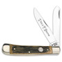 Boker Classic Trapper Beer Barrel Folder Knife, Satin Blades FRONT VIEW