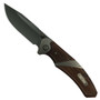 Old Timer Wood Spring Assist Knife, Dark Grey Blade FRONT VIEW