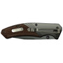 Old Timer Wood Spring Assist Knife, Dark Grey Blade REAR VIEW