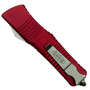 Microtech Red Combat Troodon OTF Auto Knife, Satin Blade Back View