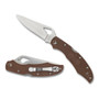 Byrd Brown Cara Cara 2 Folder Knife, Satin Blade REAR VIEW