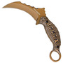 Boker Magnum Raptor's Claw Karambit Fixed Blade Knife, Bronze Blade FRONT VIEW