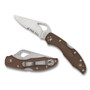 Byrd Brown Meadowlark 2 Folder Knife, Satin Combo Blade REAR VIEW