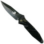 Microtech Socom Elite Auto Knife, DLC Black Blade Open View