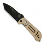 TOPS Coyote Tan Mil-SPIE 3.5 Tanto Folder Knife, Black Blade FRONT VIEW