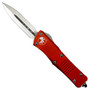 Microtech Orange Troodon Dagger OTF Auto Knife, Satin Blade Open View