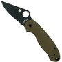 Spyderco Earth Brown Para 3 Folder Knife, CPM-S35VN Black Blade