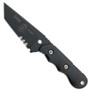 TOPS SAW-02 Tanto Fixed Blade Knife, Black Combo Blade FRONT VIEW