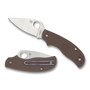 Spyderco Sprint Run Brown Urban Lightweight Folder Knife, AEB-L Blade REAR VIEW