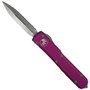Microtech Violet Ultratech Dagger OTF Auto Knife, Stonewash Serrated Blade