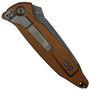 Microtech Tan Socom Elite Tanto Folder Knife, Apocalyptic Stonewash Blade REAR VIEW