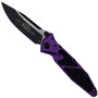 Microtech Purple Socom Elite Folder Knife, Black Blade