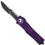 Microtech Purple Combat Troodon OTF Auto Knife, Black Combo Blade