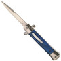 Milano Style Elite Heavyweight OTF Auto Knife, Marble Blue, Satin Blade