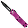 Microtech Violet Troodon Dagger OTF Auto Knife, Black Serrated Blade