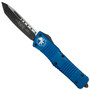 Microtech Blue Combat Troodon Tanto OTF Auto Knife, Black Blade