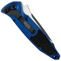 Microtech Blue Socom Elite Tanto Auto Knife, Black Combo Blade REAR VIEW