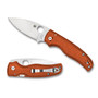 Spyderco Sprint Run Burnt Orange Shaman Folder Knife, CPM-REX 45 Blade REAR VIEW