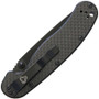 Ontario Rat II Carbon Fiber Folder Knife, D2 Black Blade REAR VIEW